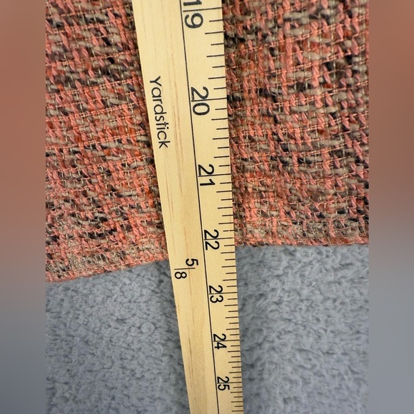 J Jill tweed jacket coral and pink tones with snap front size XS preowned - Picture 5 of 11